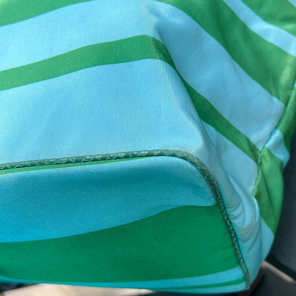 Kate Spade Green and Blue Striped Tote Bag EUC - Picture 8 of 17